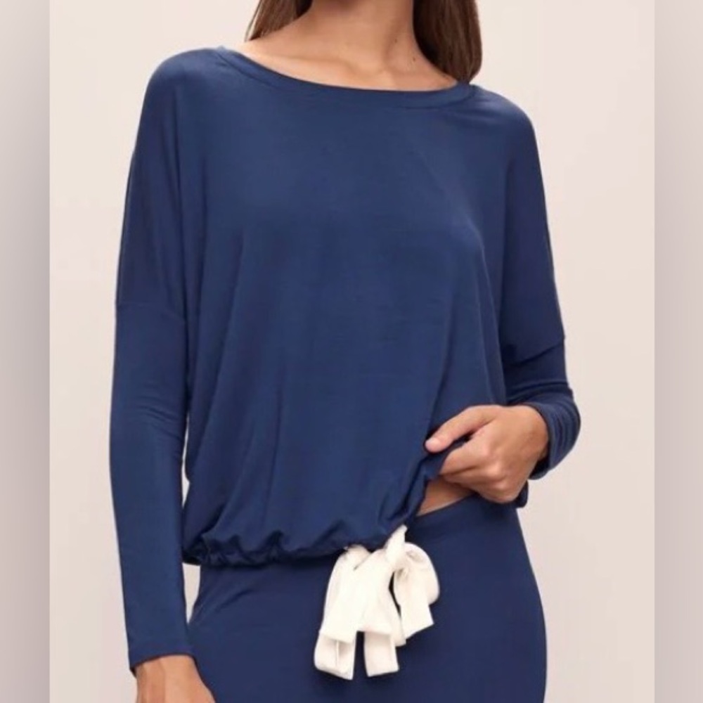 eberjay ‘Gisele’ Modal Long Sleeve Lounge Top With Tie Waist